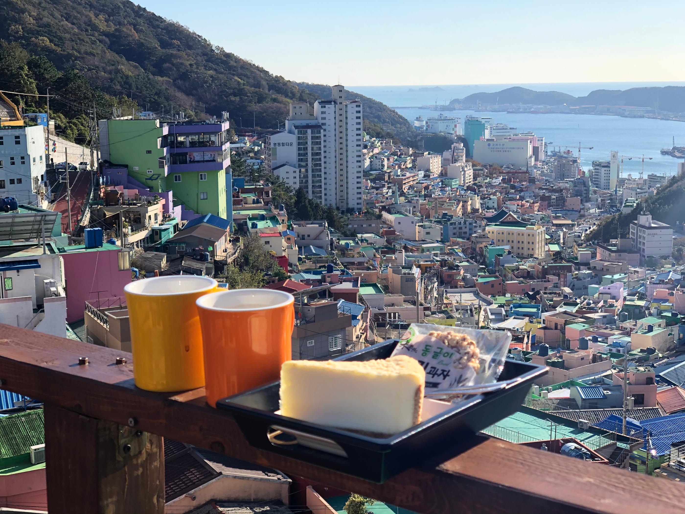 Most beautiful terrace cafe in Gamcheon Cultural Village「Cafe Wooin」!